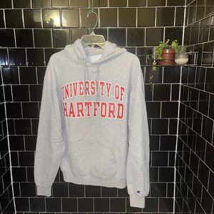 Hartford University Sweatshirt Hoodie Grey Large